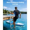 Removable Dock Ladder, 3 Steps, Aluminum Alloy Pontoon Boat Swim Ladder, with Non-Slip Wide PP Steps, 500 lbs Weight Capacity, Quick Release Design,