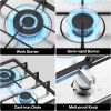 Gas Cooktop 2 Burner Propane Cooktop, Stainless Steel Propane Stove 12 inch, Bulit-in Gas Stove Top with Thermocouple Protection, Lpg/Ng Dual Fuel Dr