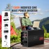 Modified Sine Wave Inverter, 1500W, DC 12V to AC 120V Power Inverter with 2 AC Outlets 2 USB Port 1 Type-C Port 6 Spare Fuses, for Small Home Devices