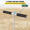 Sand Anchor, 18" Length Auger to The Beach and Sandbar, 316 Stainless Steel Screw Anchor with Removable Handle, Bungee Line & Carry Bag, for Jet Ski