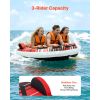 Towable Tube for Boating, 3 Riders Inflatable Boat Tubes and Towables, 510 lbs Capacity Water Sport Towable Tube for Boat to Pull - with Fins, Full N