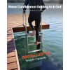 Retractable Dock Ladder, 5 Steps, Aluminum Alloy Pontoon Boat Swim Ladder with Auto-Lift Float, Non-Slip Wide Steps, 500 lbs Weight Capacity, Adjusta
