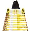 Ratchet Tie Down Straps (8PK), 4400 lb Break Strength, E-Track Endless Ratchet with 8 Premium 2" x 15' Rachet Tie Downs Heavy Duty, for Moving Securi