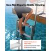 Retractable Dock Ladder, 5 Steps, Aluminum Alloy Pontoon Boat Swim Ladder, with Non-Slip Wide Steps, 350 lbs Weight Capacity, Adjustable Height, for