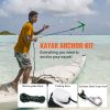 Kayak Anchor Kit, 3.5 lb Paddle Board Anchor Kit with 26.2 ft/8 m Rope and Buoy, Folding Small Boat Anchor with Storage Bag and Snap Hook, Kayak Acce