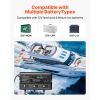 Marine Battery Charger, 3-Bank, 5A 12V Onboard Boat Charger, IP68 Waterproof Smart On-Board Battery Charger, for Lithium-Ion (LiFePO4), NCM, Lead-Aci