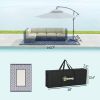Reversible Outdoor Rug, Waterproof Plastic Straw with Carry Bag, 9' x 12', Blue & White Gourd Border