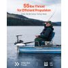 Electric Trolling Motor, 55lbs Thrust with GPS, 10-Speed Bow Mounted Saltwater Outboard Boat Motor with Remote Control & LCD Battery Indicator, for K