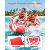 Towable Tubes for Boating, 2-Rider Inflatable Boat Tubes and Towables, 340 lbs Capacity Water Sport Tubes for Boat to Pull - with 2 Cockpits, Full Ny