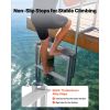 Retractable Dock Ladder, 4 Steps, Aluminum Alloy Pontoon Boat Swim Ladder with Auto-Lift Float, Non-Slip Wide Steps, 500 lbs Weight Capacity, Adjusta