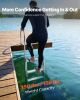 Retractable Dock Ladder, 5 Steps, Aluminum Alloy Pontoon Boat Swim Ladder, with Non-Slip Wide Steps, 350 lbs Weight Capacity, Adjustable Height, for
