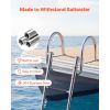 Boat Ladder, 3 Steps, Stainless Steel Telescoping Folding Swim Deck Ladder for Rear Entry Inboard, 600 lbs Capacity with Wide Anti-Slip Steps & Handr