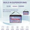 12V 100 AH,  Marine Rechargeable Battery, High Self-Discharge Rate 800A Current, for Solar Marine Off-Grid Applications  Backup Battery System