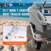 Boat Trailer Guide, 2PCS Adjustable Short Bunk Guide-Ons, Hardened Steel Trailer Guide Poles with Soft Cushion, Heavy Duty Roller Guide Design, for S