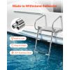 Boat Ladder, 3 Steps, Stainless Steel Telescoping Folding Swim Deck Ladder for Rear Entry Inboard, 400 lbs Capacity with Wide Anti-Slip Steps & Handr