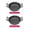 WANGYUANJI 11.8"Pancake Griddle with Wooden Handle, Cast Iron Skillet, Uncoated Pan for Home, Thickened Non-Stick Skillet, Multi-Purpose Skillet with