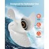 Outboard Propeller, Upgrade OEM 15 Spline Tooth Aluminum Outboard Boat Propeller Fit Yamaha Engines 60-130 HP, 4-1/4" Gearcase, 3-Blade, RH (Right Ha