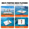 Inflatable Floating Dock, 6 x 5FT Inflatable Dock Platform, Non-Slip Water Floating Dock Mat with Portable Carrying Bag & Detachable Ladder, Floating