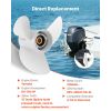 Outboard Propeller, Upgrade OEM 15 Spline Tooth Aluminum Outboard Boat Propeller Fit Yamaha Engines 60-130 HP, 4-1/4" Gearcase, 3-Blade, RH (Right Ha