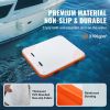Inflatable Floating Dock, 6 x 5FT Inflatable Dock Platform, Non-Slip Water Floating Dock Mat with Portable Carrying Bag & Detachable Ladder, Floating
