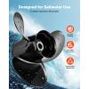 Outboard Propeller, Upgrade OEM 15 Spline Tooth Aluminum Outboard Boat Propeller Fit Mercury/Mariner Engines 135-300 HP, 4-3/4" Gearcase, 3-Blade, RH