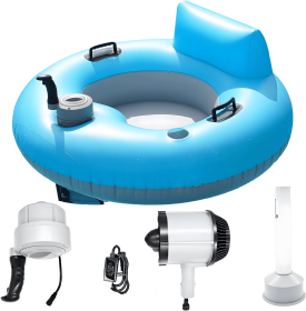 A floating electric inflatable boat featuring a circular foldable electric swimming ring, inflatable water motorboat, and inflatable motorcycle-style (PS174026B: PS174026B)