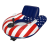 Swimming pool floating rowing boat with a water propulsion system, capable of operating for 40 minutes at a speed of 0.88 m/s and supporting a load o
