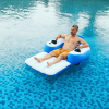 Electric inflatable floating boat with 2 propellers, featuring a long-foldable electric swimming device made of PVC. It offers a 40-minute runtime