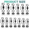100pcs/pack Stainless Steel Rolling Swivel Connector; 30Lb-1322 Lb High Strength Fishing Rolling Barrel Swivels Fishing Tackle Accessories For Saltwa
