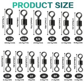 100pcs/pack Stainless Steel Rolling Swivel Connector; 30Lb-1322 Lb High Strength Fishing Rolling Barrel Swivels Fishing Tackle Accessories For Saltwa (size: 2#, 95lb)