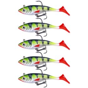 T-Tail Lead Fishing Lure Set for Outdoor Fishing (Color: green, Type: 5Pcs/Set)