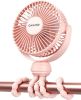 Mini Portable Stroller Fan, Battery Operated Small Clip on, Detachable 3 Speed Rechargeable, 360° Rotate Flexible Tripod Better Cooling for Car Seat