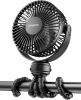 Mini Portable Stroller Fan, Battery Operated Small Clip on, Detachable 3 Speed Rechargeable, 360° Rotate Flexible Tripod Better Cooling for Car Seat
