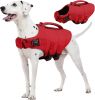 Dog Life Jacket, High Flotation Dog Life Vest for Swimming Boating, Adjustable Small Medium Large Dogs Swim Vest with Rescue Handle and Pocket, Refle