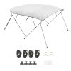 4 Bow Boat Bimini Tops, 600D Polyester Canopy with Aluminum Alloy Frame, Waterproof & Sun Shade Boat Awning Canopy with Storage Bag, 2 Support Poles,