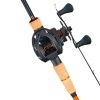 Rod and Fishing Reel Combo, IM7 Carbon Fiber Baitcasting Rod and Reel Combo, Bass Fishing Pole with 7+1 BB System, 7.0:1 Gear Ratio, Cork Handle, Sta