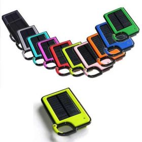 Clip-on Tag Along Solar Charger For Your Smartphone (Color: green)