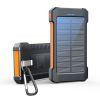 Solar-Powered Portable Charger With Built-In Light, Featuring An 8000mAh High-Capacity Battery Pack, Capable Of Solar Charging And Illumination, Comp