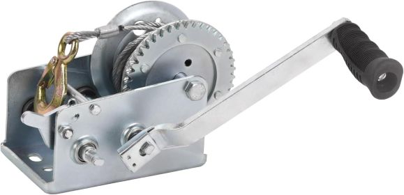 Hand Winch Boat Trailer Winch 1200lbs Heavy Duty Hook with 33ft Steel Cable Hand Crank Winch, Two Way Ratchet Boat Winch for Trailer Truck ATV Boat M (size: 2500lbs)