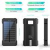 Solar-Powered Portable Charger With Built-In Light, Featuring An 8000mAh High-Capacity Battery Pack, Capable Of Solar Charging And Illumination, Comp