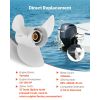 Outboard Propeller, Upgrade OEM 15 Spline Tooth Aluminum Outboard Boat Propeller Fit Yamaha Engines 50-130 HP, 4-1/4" Gearcase, 3-Blade, RH (Right Ha