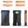 Solar-Powered Portable Charger With Built-In Light, Featuring An 8000mAh High-Capacity Battery Pack, Capable Of Solar Charging And Illumination, Comp