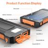 Solar-Powered Portable Charger With Built-In Light, Featuring An 8000mAh High-Capacity Battery Pack, Capable Of Solar Charging And Illumination, Comp