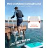 Flip-Up Dock Ladder, 4-Step, Heavy-Duty Aluminum Alloy Pontoon Boat Swim Ladder, with Non-Slip Wide Steps, 350 lbs Weight Capacity, Pull Rope Assist,