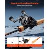 Rod and Fishing Reel Combo, IM7 Carbon Fiber Baitcasting Rod and Reel Combo, Bass Fishing Pole with 6+1 BB System, 7.0:1 Gear Ratio, Cork Handle, Sta