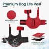 Dog Life Jacket, High Flotation Dog Life Vest for Swimming Boating, Adjustable Small Medium Large Dogs Swim Vest with Rescue Handle and Pocket, Refle