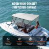 4 Bow Bimini Top Boat Cover, Detachable Mesh Sidewalls, 600D Polyester Canopy with 1" Aluminum Alloy Frame, Includes Storage Boot, 2 Straps, 2 Suppor